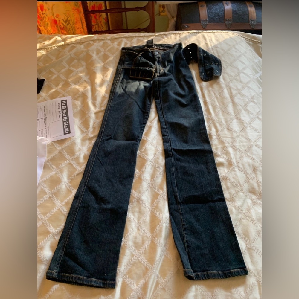 Misdemeanor flare jeans with built in belt